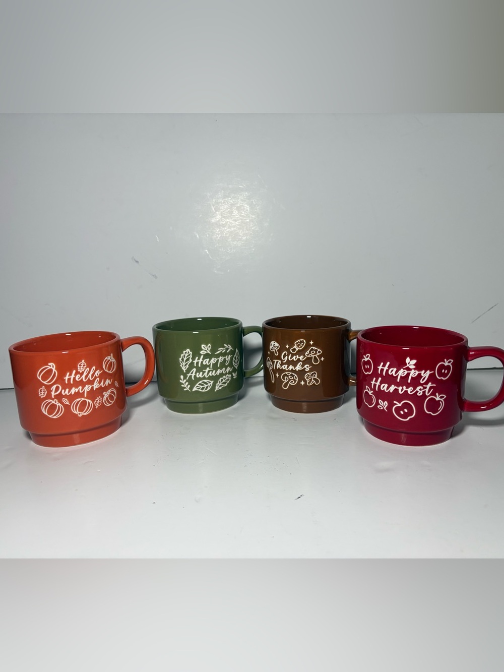 Royal Norfolk Seasonal Ceramic Mug Set - Orange, Green, Brown, Red